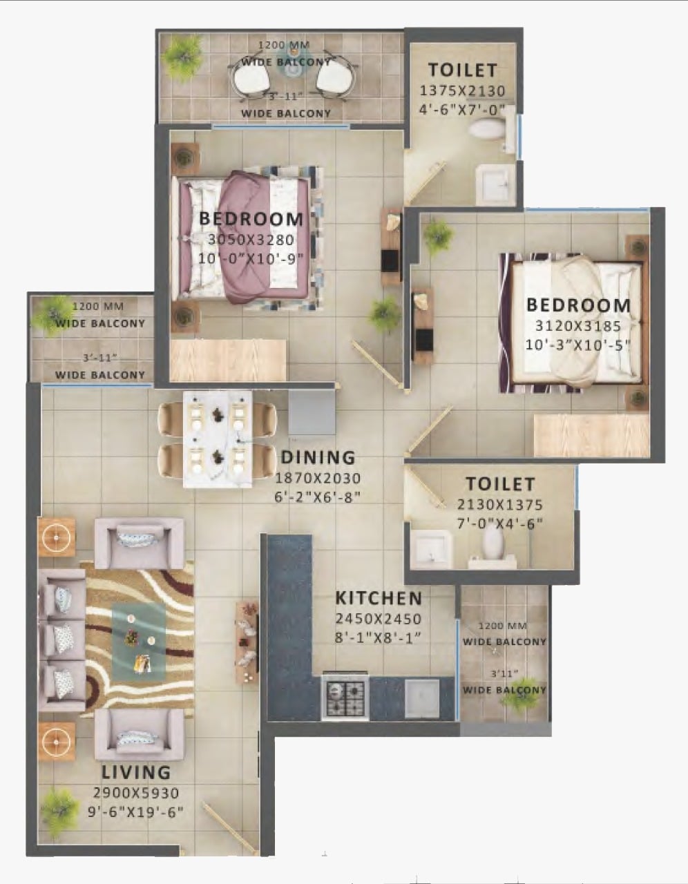 2bhk tyoe 4 signature prime