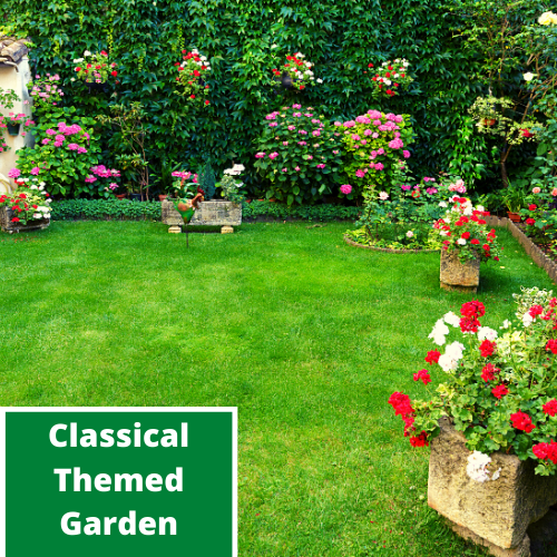 classical themed garden